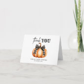 Black Bow Sinaasappel Pompoen Meisje Baby shower Bedankkaart (Voorkant)