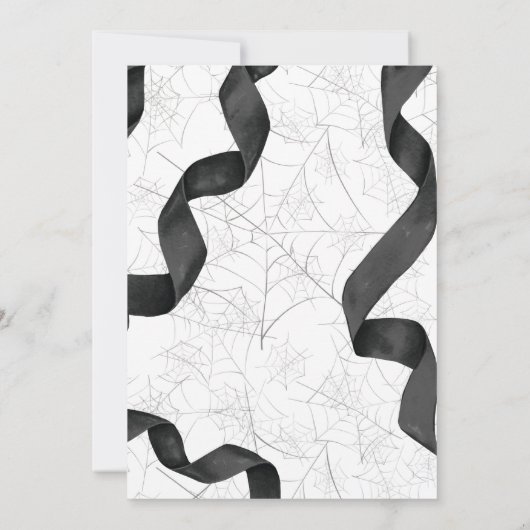 Black Bow Spider Web Coquette Halloween Verjaardag Kaart (Achterkant)