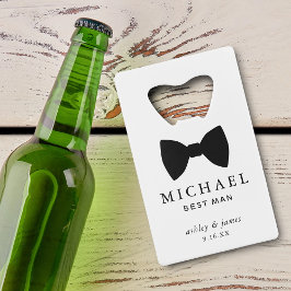 Black Bow Stropdas Best Man Personalized Weddensch Creditkaart Flessenopener