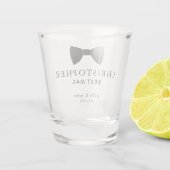 Black Bow Stropdas Best Man Personalized Weddensch Shot Glas (Achterkant)