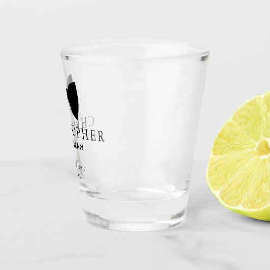 Black Bow Stropdas Best Man Personalized Weddensch Shot Glas (Rechts)
