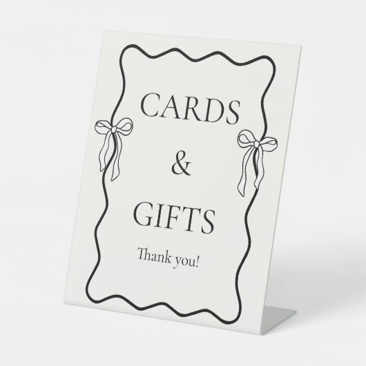 Black Bow Stropdas de Knoop Vrijgezellenfeest Kaar Reclamebord Met Voetstuk (Voorkant)