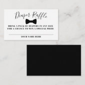 Black Bow Stropdas Diaper Raffle Ticket Informatiekaartje (Voorkant / Achterkant)