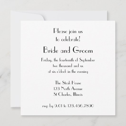 Black Bow Stropdas en White Pearls Engagement Part Kaart (Achterkant)