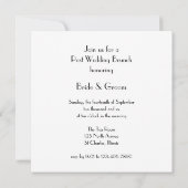 Black Bow Stropdas en White Pearls Post Wedding Br Kaart (Achterkant)