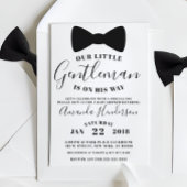 Black Bow Stropdas Gentleman Baby shower Invitatio Kaart