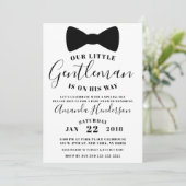 Black Bow Stropdas Gentleman Baby shower Invitatio Kaart (Staand voorkant)