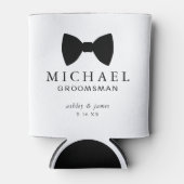 Black Bow Stropdas Groomsman persoonlijke bruiloft Blikjeskoeler (Voorkant)