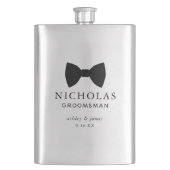 Black Bow Stropdas Groomsman persoonlijke bruiloft Flacon (Voorkant)