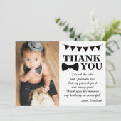 Black Bow Stropdas Hartelijk dank Bedankkaart (Staand voorkant)