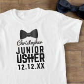 Black Bow Stropdas Junior Usher Attendant Wit T-sh T-shirt