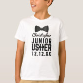 Black Bow Stropdas Junior Usher Attendant Wit T-sh T-shirt (Voorkant)