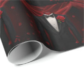 Black Bow Stropdas met Red Rose Tuxedo Cadeaupapier (Rol Hoek)