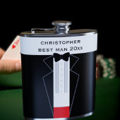 Black Bow Stropdas Tuxedo Beste Man Groomsmen Flas Heupfles