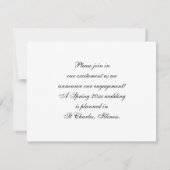 Black Bow Stropdas White Pearls Verloving Aankondi Aankondiging (Achterkant)