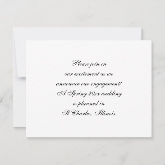 Black Bow Stropdas White Pearls Verloving Aankondi Aankondiging (Achterkant)