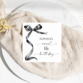 Black Bow Sweet 16 Verjaardagsfeest Servet