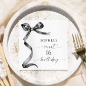 Black Bow Sweet 16 Verjaardagsfeest Servet