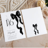 Black Bow Sweet Sixteen Birthday Kaart