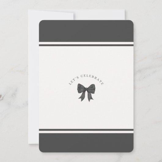 Black Bow Sweet Zestien Verjaardagsfeestuitnodigin (Achterkant)