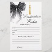 Black Bow Tassel Graduation Advice and Wishes Card (Voorkant)