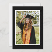 Black Bow Tassel Modern College Graduation Photo Kaart (Achterkant)