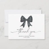 Black Bow Thank you Bridal shower  Bedankkaart (Voorkant)