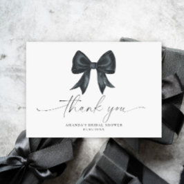 Black Bow Thank you Bridal shower  Bedankkaart