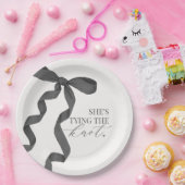 Black Bow Tying de knoop Vrijgezellenfeest Decor Papieren Bordje (Feest)