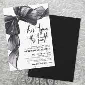 Black Bow Tying The Knot Bridal Shower Kaart