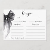 Black Bow Tying the Knot Bridal Shower Recipe Card Informatiekaartje (Voorkant)