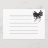 Black Bow Tying the Knot Bridal Shower Recipe Card Informatiekaartje (Achterkant)