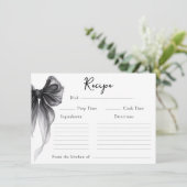 Black Bow Tying the Knot Bridal Shower Recipe Card Informatiekaartje (Staand voorkant)