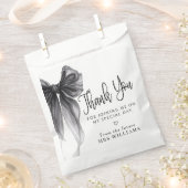 Black Bow Tying the Knot Bridal Shower Thank You Bedankzakje (Geknipt)