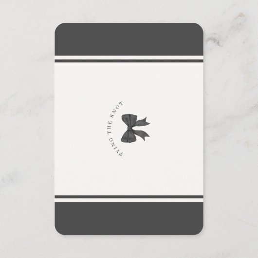 Black Bow Tying the Knot Registry Invite insert Informatiekaartje (Achterkant)