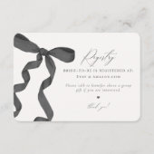 Black Bow Tying the Knot Registry Invite insert Informatiekaartje (Voorkant)