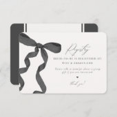 Black Bow Tying the Knot Registry Invite insert Informatiekaartje (Voorkant / Achterkant)