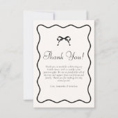 Black Bow Tying the Knot Vrijgezellenfeest Bedankkaart (Voorkant)