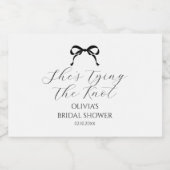 Black Bow Tying the Knot Vrijgezellenfeest Champag Sparkling Wijnetiket (Enkel label)