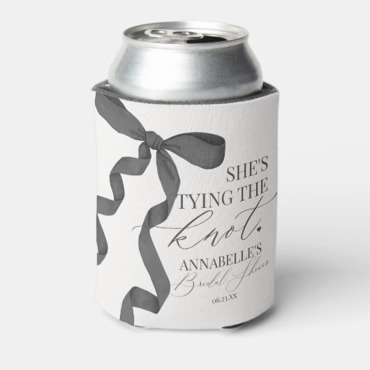 Black Bow Tying the Knot Vrijgezellenfeest Favors Blikjeskoeler (Blikje Achterkant)