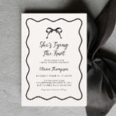 Black Bow Tying the Knot Vrijgezellenfeest Kaart