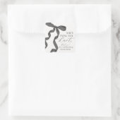 Black Bow Tying the Knot Vrijgezellenfeest Party F Vierkante Sticker (Tas)