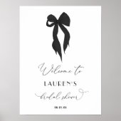 Black Bow Tying The Knot Vrijgezellenfeest Welkom Poster (Voorkant)