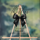 Black Bow Tying Up Her Thirties 40th Birthday Acryl Bord (Neutraal)