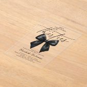 Black Bow Tying Up Her Thirties 40th Birthday Acryl Uitnodigingen (Laagn)