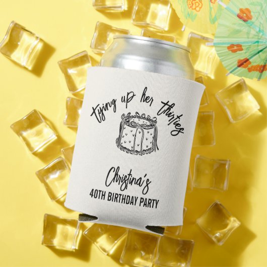 Black Bow Tying Up Her Thirties 40th Birthday Blikjeskoeler (Insitu Zomer)