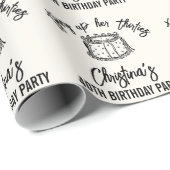 Black Bow Tying Up Her Thirties 40th Birthday Cadeaupapier (Rol Hoek)