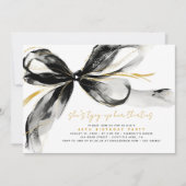 Black Bow Tying Up Her Thirties 40Th Birthday Kaart (Voorkant)