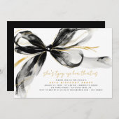 Black Bow Tying Up Her Thirties 40Th Birthday Kaart (Voorkant / Achterkant)