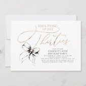 Black Bow Tying up Her Thirties 40th Birthday  Kaart (Voorkant)